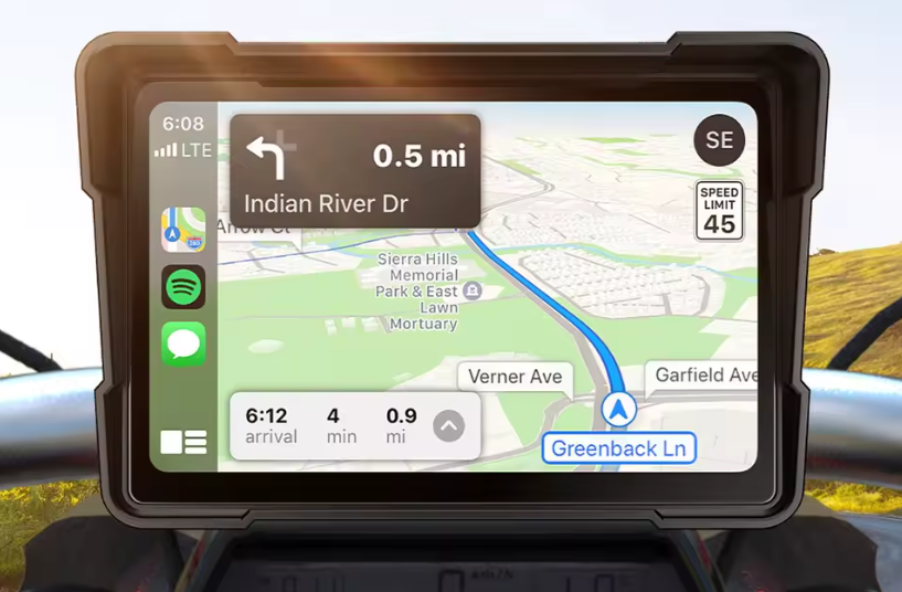 Pantalla Inteligente SmartScreen HD Impermeable: Apple CarPlay y Android Auto para Moto y Carro