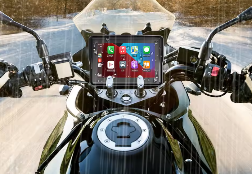 Pantalla Inteligente SmartScreen HD Impermeable: Apple CarPlay y Android Auto para Moto y Carro
