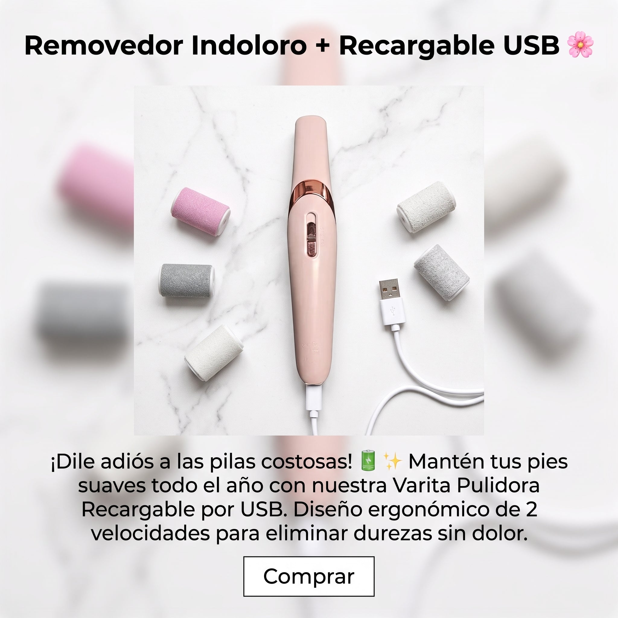 Removedor De Callos Recargable. Tu Pedicura Profesional en Casa